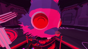 Furi artwork showing a funky looking techno rave style bunny head