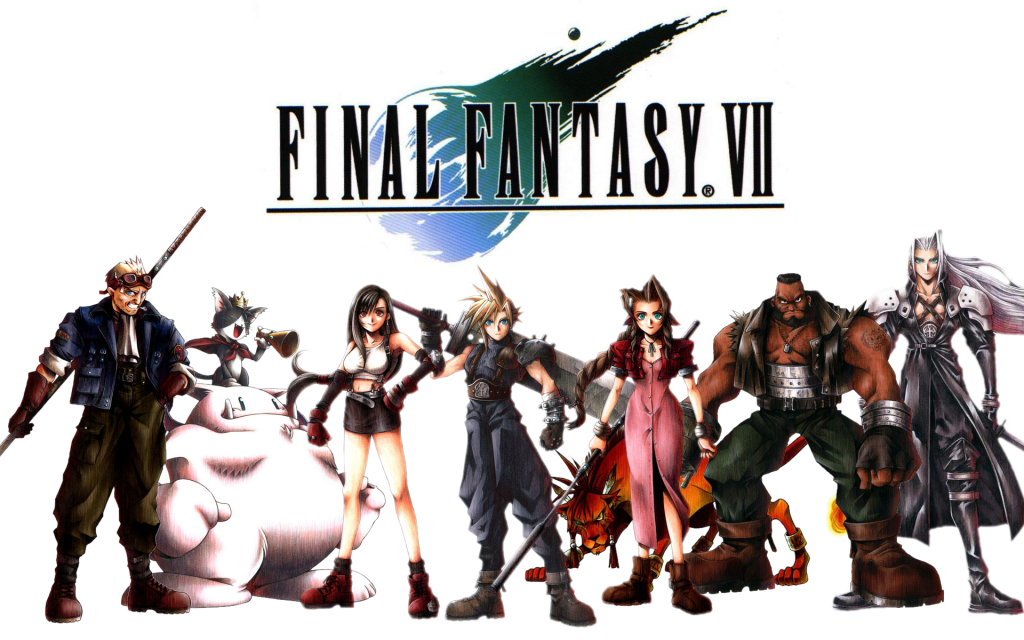 Final Fantasy VII logo with characters below not yet in Midgar