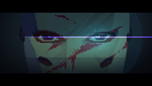 Party Hard artwork showing eyes staring directly at you, with a glimmer in the right eye