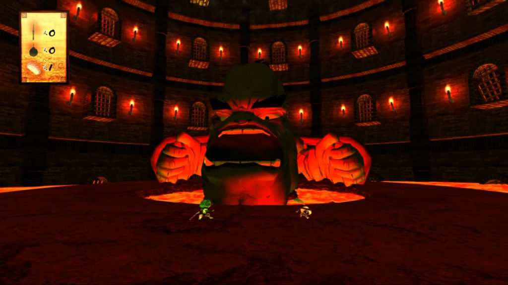 Kyurinaga's Revenge gameplay showing a boss battle