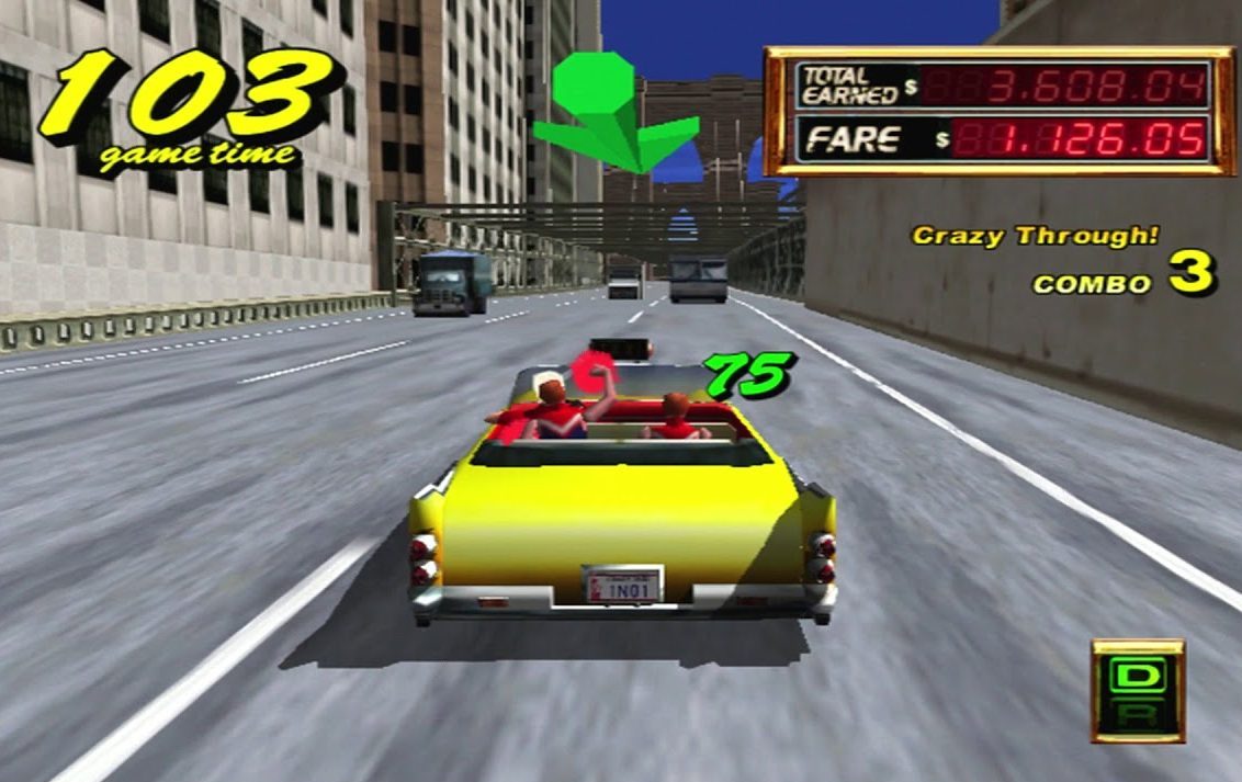 Gameplay from Crazy Taxi on the SEGA Dreamcast