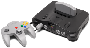 N64 Console with blank cartridge and controller