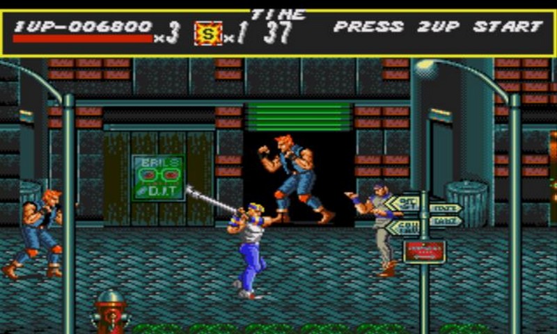Gameplay from the original Streets of Rage game