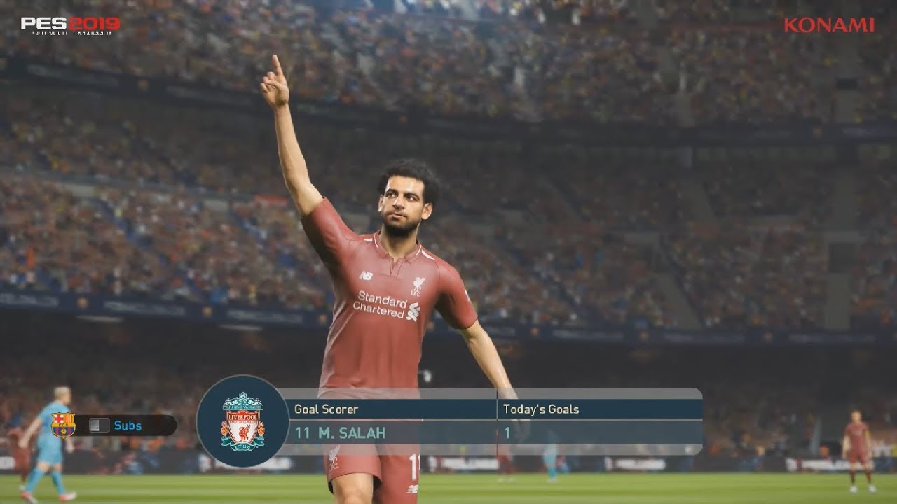 PES 2019 Salah celebrating after scoring