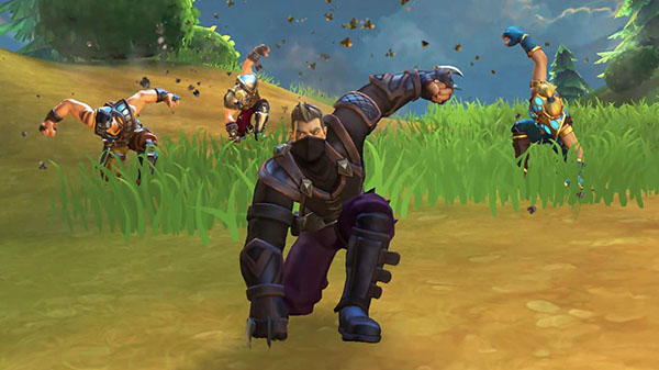 Realm Royale different classes having just landed on the ground.