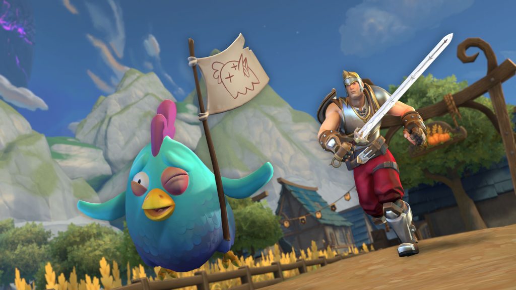 Realm Royale player chasing another player in chicken form