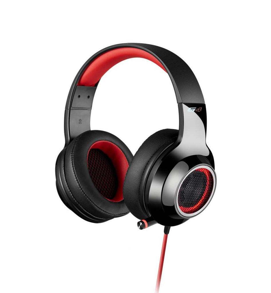 Edifier V4 Headset in black and red