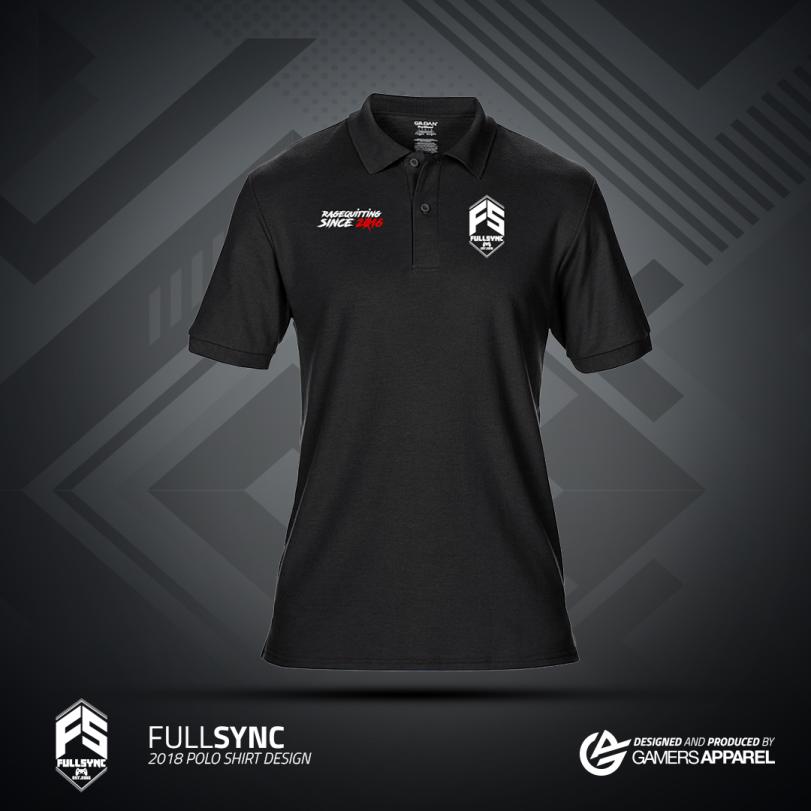FULLSYNC Polo in black available at the gamers apparel merch store