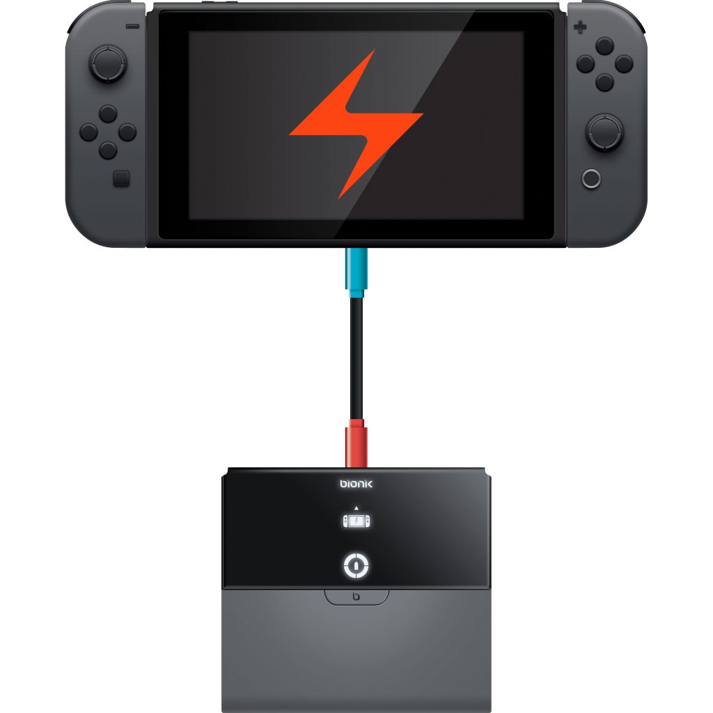 Bionik PowerPlate charging the Nintendo Switch