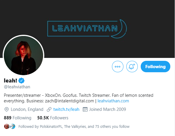 Leah Viathan Twitter Profile