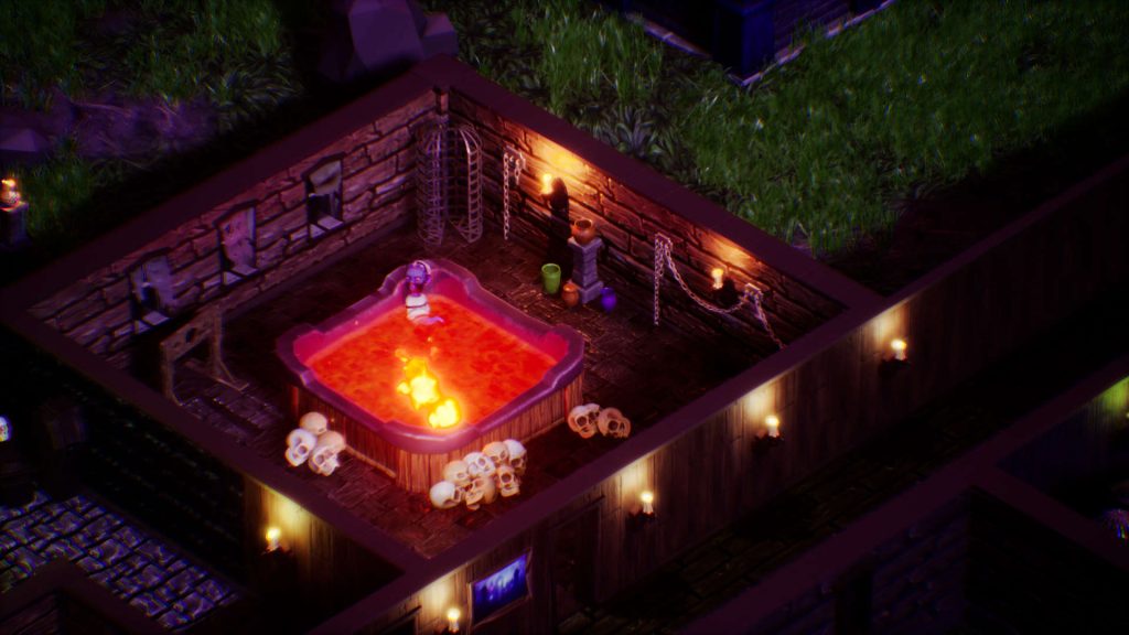 Hotel Afterlife gameplay with guest in hot tub