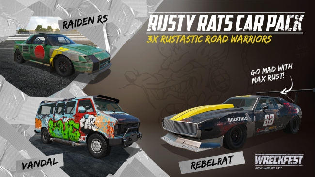Wreckfest Rusty Rats Car Pack contents