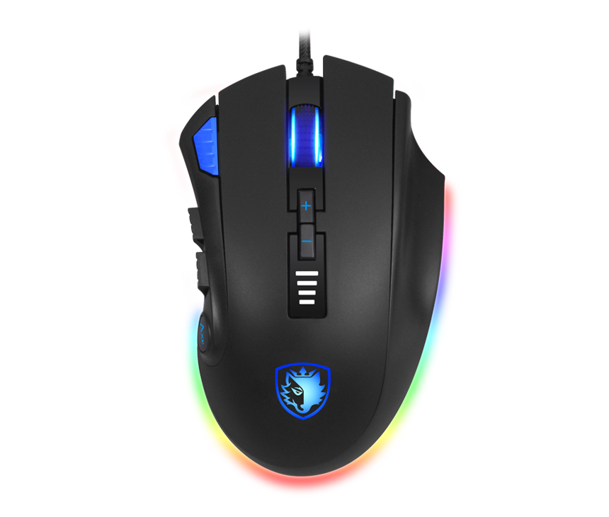 Top view of the Axe gaming mouse from SADES