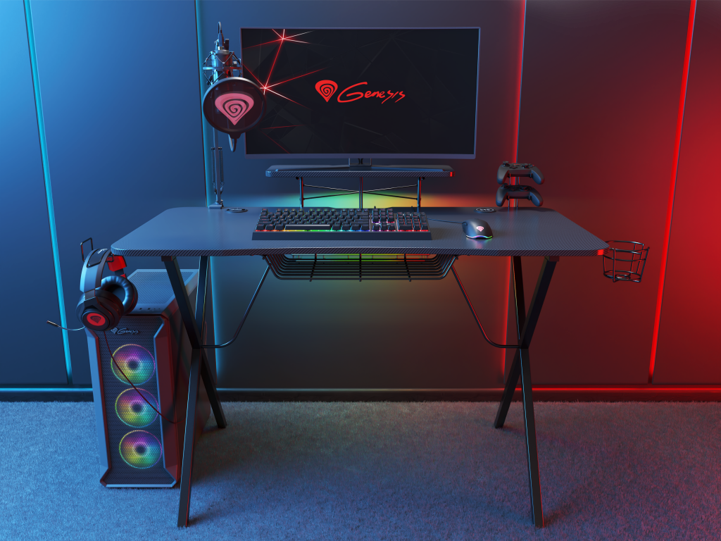 Genesis Holm 300 RGB Gaming Desk Front Facinfg