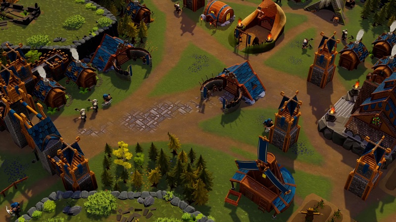DwarfHeim gameoplay showing a camp being built