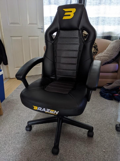 BraZen Salute Gaming Chair fully built