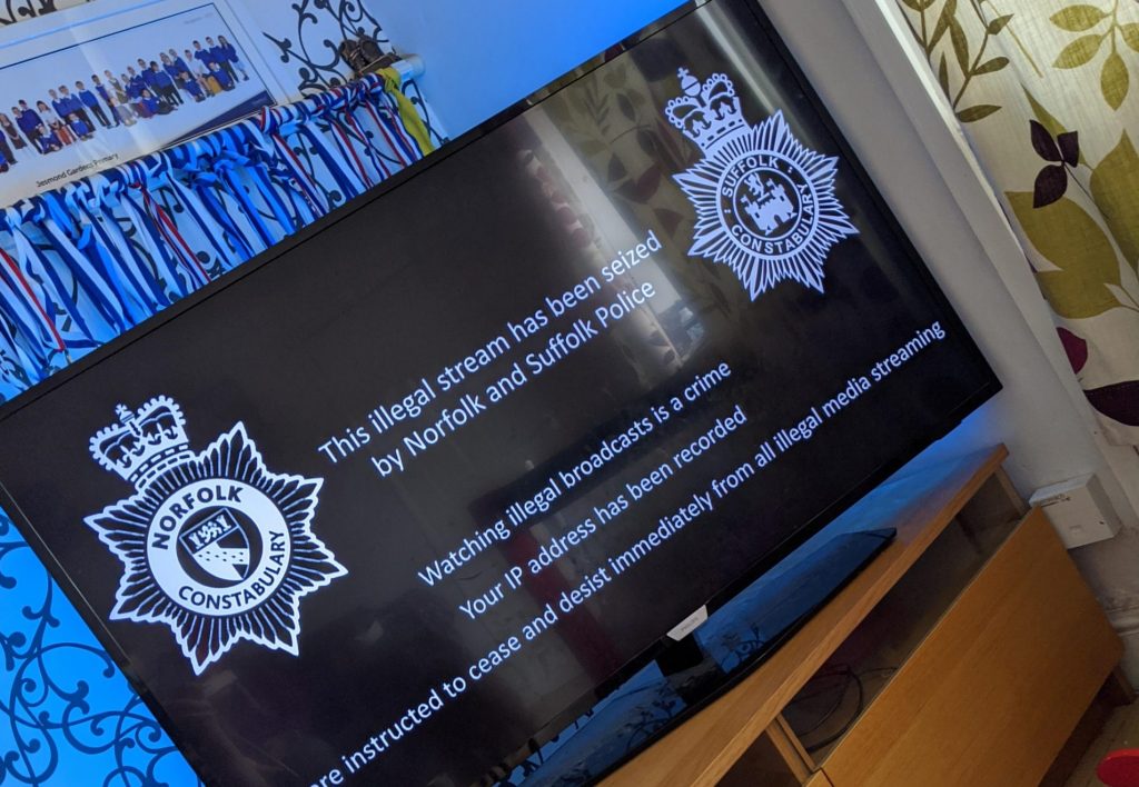 IPTV Not working with Police message