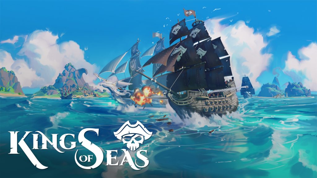 Team17 and 3DClouds King of Seas logo and artwork showing a ship on the sea