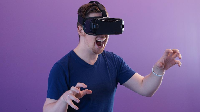 Man wearing VR Headset for gaming
