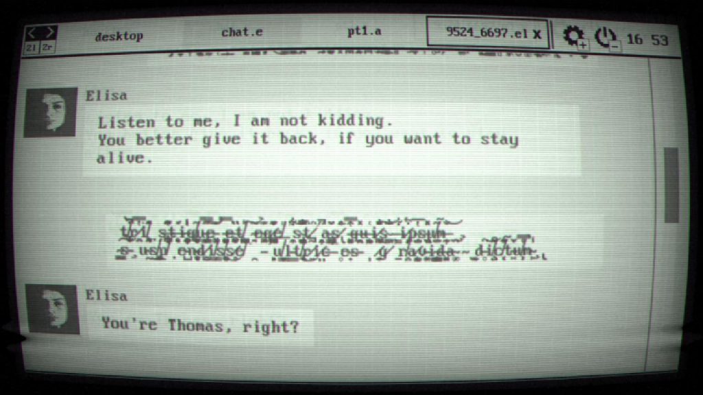 Sorry James gameplay screenshot of text messages