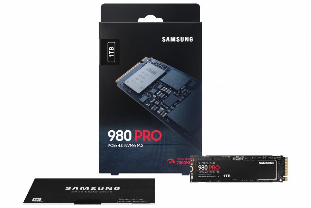 Samsung 980 Pro SSD next to box
