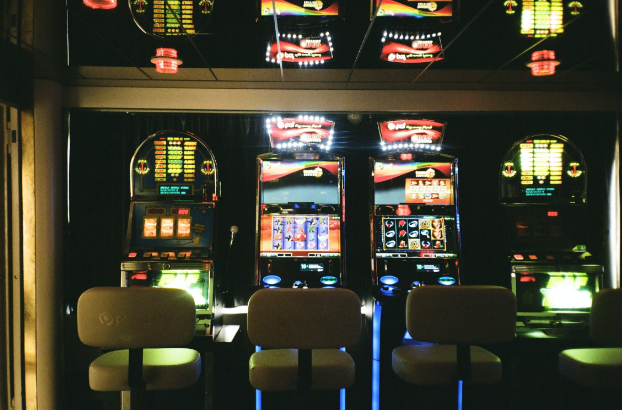 Slot Machines with empty chairs in front