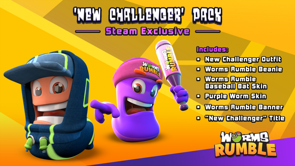 Worms Rumble Challenger Pack contents list and artwork