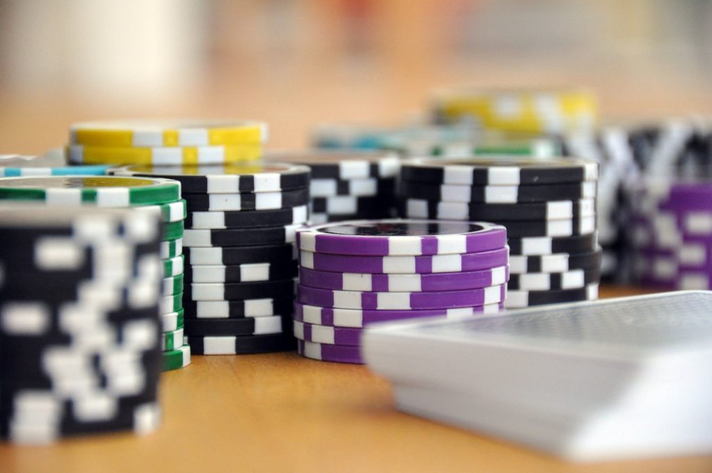 Playing Cards and Poker Chips on a table