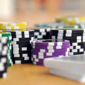 Playing Cards and Poker Chips on a table