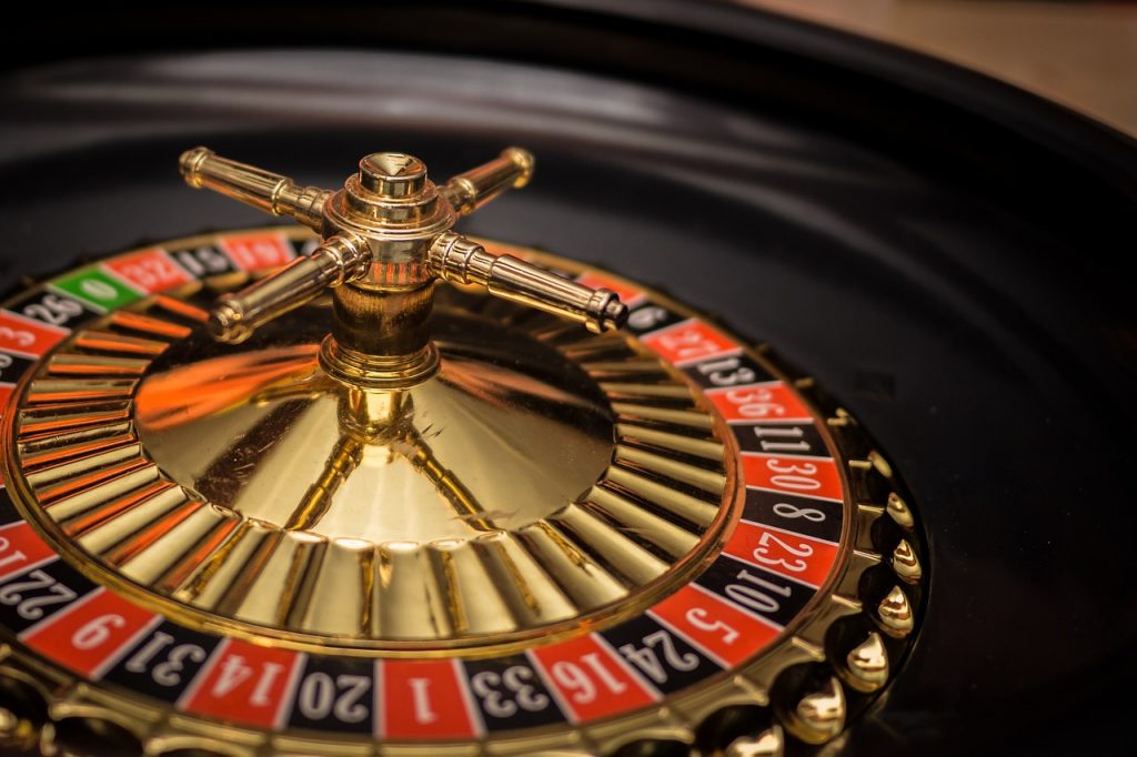 Roulette wheel at a live casino