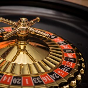 Roulette wheel at a live casino