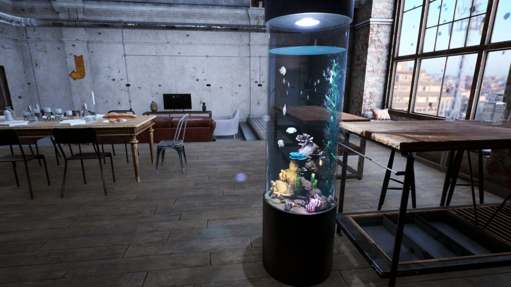 Fishkeeper screenshot, aquarium in a flat