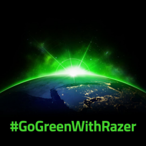 Go Green With Razer planet emitting a green glow