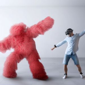 HTC VIVE Tracker 3.0 - animation of man and fluffy creature