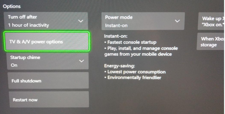 How to set up CEC on console -XBOX Series X S Options