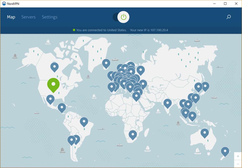 NordVPN Server Locations across the globe