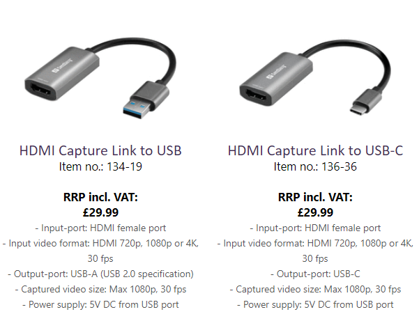 Sandberg HDMI Input devices