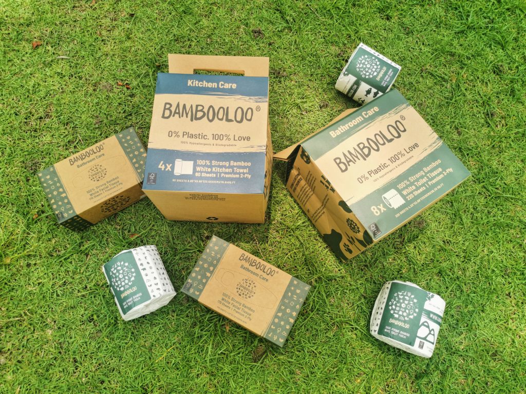Bambooloo Products on a patch of grass