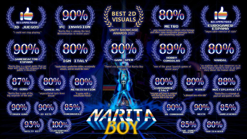 Narita Boy logo with Accolades