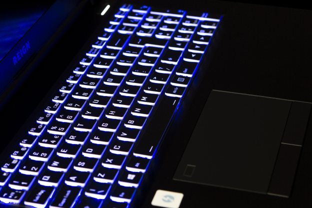 Reign Gaming Laptop keyboard lit up