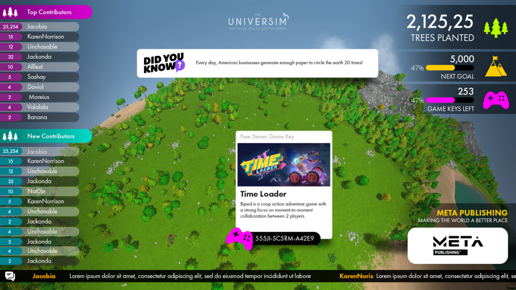 Crytivo and One Tree Planted create special version of the Universim