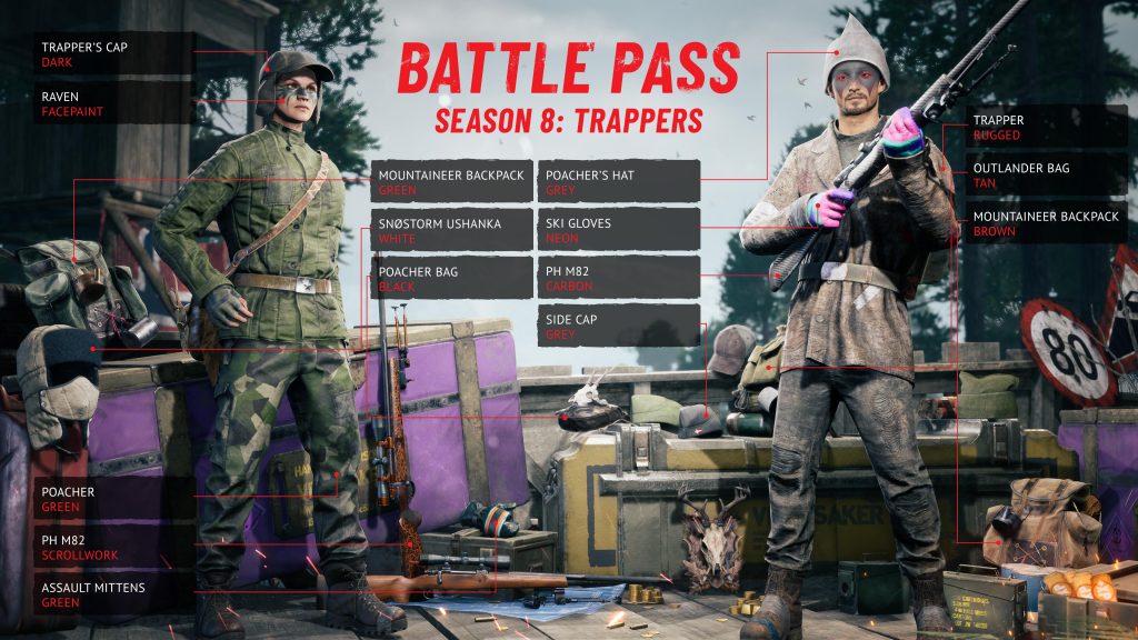 Vigor Season 8: Trappers Battle Pass Contents