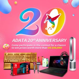 ADATA 20th anniversary digital campaign_US$50,000 worth of prizes are up for grabs!