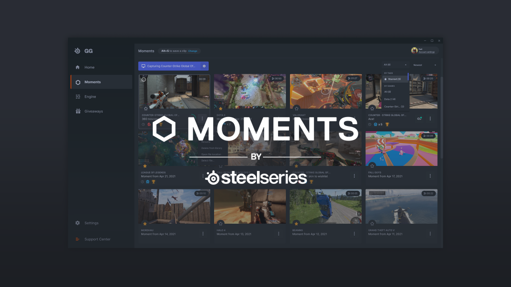 Moments by SteelSeries logo