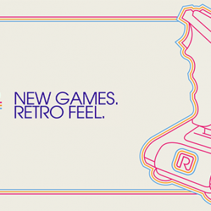 Retrovibe logo with New Games Retro Feel slogan