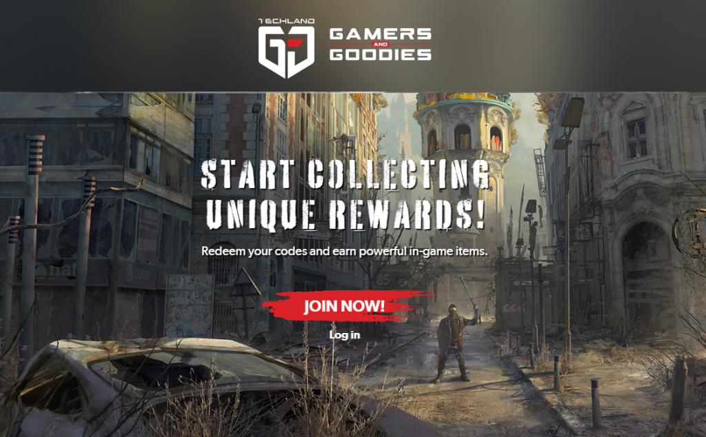 Techland Games and Goodies login page