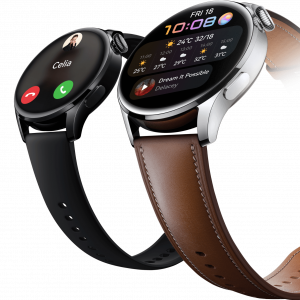 Huawei’s Watch 3 with black and Brown straps