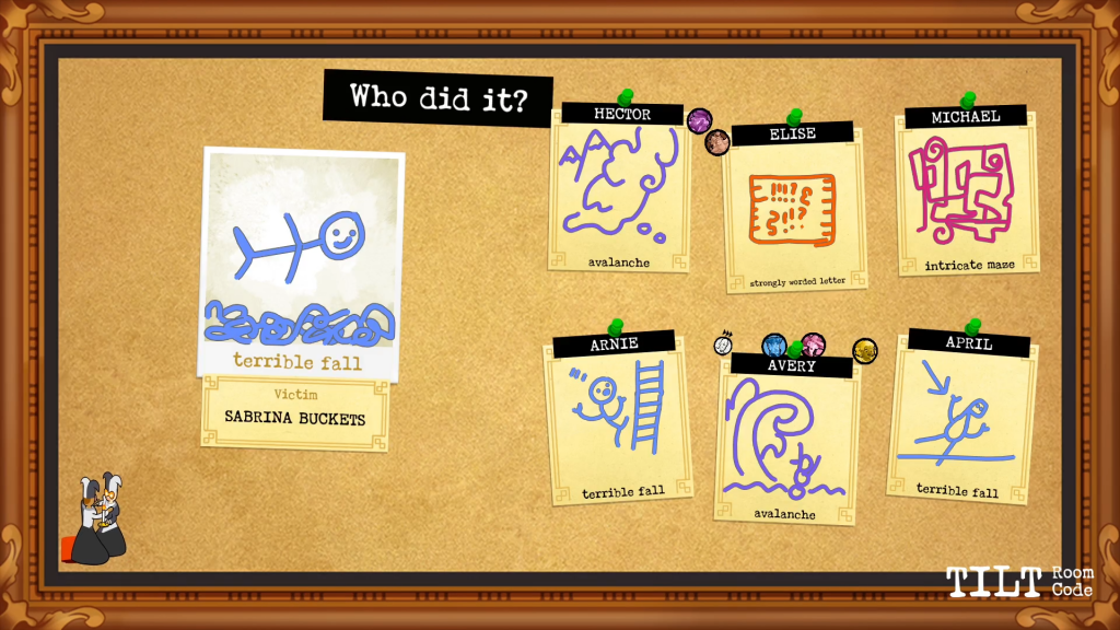 Jackbox Weapons Drawn deduction screen