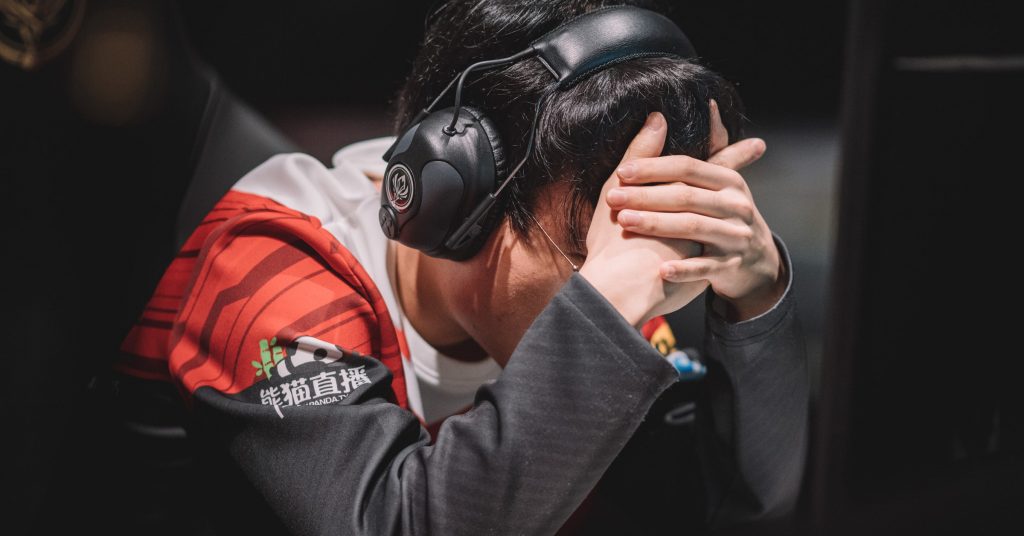 Stressed Gamer in an esports tournament
