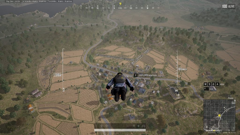 A player diving into the action as PUBG goes free-to-play